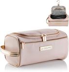 Hanging Toiletry Bag for Women - Large Travel Wash Bag/Makeup Bag with Insulated Cool Lining by Lily England (Pink/Rose Gold)