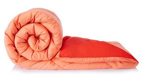 Amazon Brand - Solimo Microfiber Reversible Comforter, Double (Ruby Red & Peach Pink, 300 GSM)