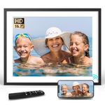 BSIMB Digital Photo Frame, 16.7 Inch Large Digital Picture Frame WiFi Electronic Photo Frame with 32GB HD Touchscreen, Remote Control, Auto-Rotate, Wall-Mounted, Share Photos&Videos via App