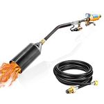 DOMINOX Propane Torch Weed Burner,Tiger Torch Propane Gas Blow Torch Head with Push Button Igniter for Burning Weed, Roof Insulation and Roads Paint Removal (Propane Not Included)