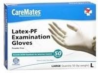 CareMates Latex Medical Exam Gloves, Powder Free, Extra Strong, 5 Mil Thick, Certified for Home Infusion, First Aid, Food Safe, Cleaning Gloves, Large, 50-Count