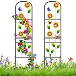 KHayRovies 2 Pack Metal GardenTrellis, Arched Fence Trellis Plant Support Trellises, Supporting Plants Outdoor Decoration for Climbing Plants Lawn Yard Patio Backyard Wall Brackets (Butterfly)