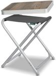 Homecall Folding Camping Stool Alu with Grey 600D Polyester MDF Table top