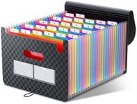 ThinkTex Accordion‌ File Organiser, 26 Pockets Expanding File Folders, Monthly Bill Receipt Documents Organiser, Colorful Tabs, Letter/A4 Size