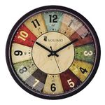 Amazon Brand - Solimo 12-Inch Plastic & Glass Analog Wall Clock - Classic Roulette (Silent Movement, Black Frame)