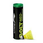 Li-Ning Bolt Neo Nylon Badminton Shuttlecocks (Yellow, Slow Speed) | High Quality | Synthetic Cork