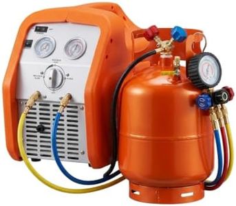 Refrigerant Recovery Machine Dual Cylinder Oil-less 1HP Unit with 30 lbs Tank Y-Valve, High Pressure Protection HVAC Aut
