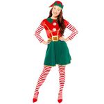 amscan Adult Elf Lady Fancy Dress Christmas Costume (UK Dress 6-8)