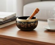 eSplanade - 6 inches - Singing Bowl Tibetan Buddhist Prayer Instrument With Striker Stick | OM Bell | OM Bowl | Meditation Bowl | Music Therapy