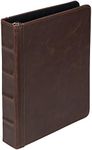 Samsill Vintage Hardback Jr. Book Style 3 Ring Binder, 1 Inch Round Ring, Holds 200 Sheets - Dark Brown