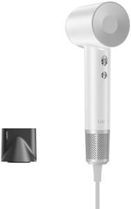 Laifen Swift Sèche-cheveux 200M d'Ions Négatifs Moteur Brushless 110 000 tr/min Séchage Rapide Contrôle Intelligent de Température avec Buse Magnétique Bruit Réduit Cheveux Bouclés ou Lisses (Blanc)