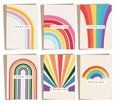 12/24/48 Thank You Cards Multipack with Envelopes - Greeting cards Pack Rainbow for Teachers, kids, notes and Christmas gifts - Fully recyclable and Eco-friendly cards (12 cards)