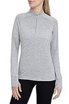 TCA Women's Winter Run Half-Zip Long Sleeve Running Reflective Training Workout Outdoor Athletic Top - Tornado, M