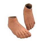 Adult Jumbo Bare Feet Slippers - Funny Giant Caveman Foot Shoes - Realistic Halloween Cosplay Costume Shoe Accessory, Beige, One Size