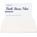 UKIA – Stone Bath Mat, Diatomaceous Earth Shower Mat, Nonslip Quick Drying Mat for Kitchen Counter and Bathroom Floor, Stylish Design Bathroom Mat… (White)