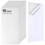 10 Packs Acoustic Panels,Large 47" X 24" X 0.38" Soundproof Wall Panels,Self-adhesive Sound Absorbing Dampening Panel,Sound Proof Panels for Walls Home Studio and Office(White)