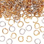Baker Ross AT150 Gold & Silver Plated Jump Rings-Pack of 200, Arts and Crafts for Kids