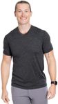 Woolly Clothing Co Men's Merino Wool V-Neck Hiking and Travel T-Shirt,Charcoal,Large