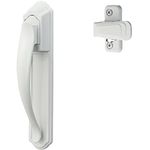 Ideal Security DX Pull Handle Set for Storm and Screen Doors, with Back Plate, White