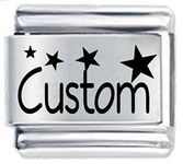 Personalised Custom Made Shooting Star Daisy Italian Charm - fits all 9mm Italian Style Charm Bracelets