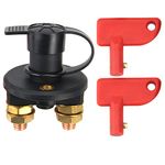 RKURCK 2 Holes Battery Disconnect Isolator Cut OFF Power Kill Switch for Marine Boat Car ATV Motor Winch With 2 Keys