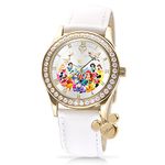 Officially Licensed 'Ultimate Disney' Watch with Gold-Plating,Crystals and A Genuine Diamond, Showcasing 14 Beloved Disney Characters