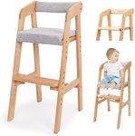 Wooden High Chair for Toddlers, Adj