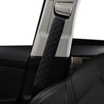 Extra Long Seatbelt Covers for Adults Kids Women & Men, Super Soft Car Seat Belt Strap Cushion for Sedan SUV Trucks, Shoulder Neck Chest Protector Pad, Auto Interior Accessories, 2pcs, Black, 33cm