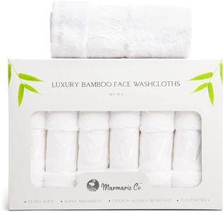 Marmaris Co. Set of 6 Luxury Wash Cloths for Your Face Viscose Bamboo & Turkish Cotton, White Wascloths