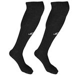 HEELIUM Bamboo Football Socks For Men & Women, Odour Free, Superior Grip & Cushioned Base, 3X Softer Than Cotton Stockings - Knee Length, Black