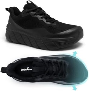 Men's Orthopedic Diabetic X-Wide Tennis Shoes: Arthritis Hammer Toe Expandable High Instep Arch Support Shoes, 3D Air-Breath Lining Camping Adjustable Casual Sneakers Black Size 10