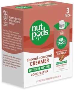 nutpods Sweetened Cookie Butter Keto Coffee Creamer - Sweetened Non Dairy Creamer With Zero Sugar - 10 Calories and Zero Net Carbs Per Serving Gluten Free, Non-GMO, Vegan, Sugar Free, Kosher (3-Pack)