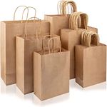 135pcs Brown Paper Bags with Handles Assorted Sizes Gift Bags Bulk, Kraft Paper Bags for Small Business, Shopping Bags, Retail Bags, Party Bags, Merchandise Bags, Favor Bags