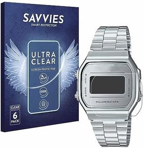 savvies (6 Pezzi Pellicola Protettiva per Casio A168WEM-7EF Protezione Schermo Trasparente