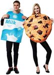 ReneeCho Couple Costume Halloween Food Cookies and Milk Carton Box Adult Men Women