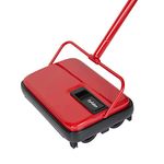 Eyliden Carpet Floor Sweeper Hand Push Automatic Compact Broom 4 Corner Edge Brushes Red&Black