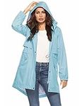 Warm Rain Jackets For Women Waterproof Rain Coats Women Plus Size Light Blue Xxl