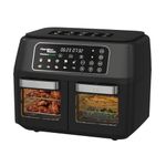 Hamilton Beach VisionCook Dual AirFryer, 11L, Digital AirFryer Oven, Vision Window, 10 One-Touch Presets, Vortex Technology, Dual Zones, Match Cook, Smart Finish, Dishwasher Safe, HB2116A, Black