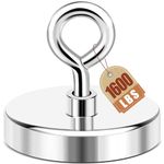 DIYMAG Neodymium Fishing Magnets, 1600lbs (725KG) Pulling Force Rare Earth Magnet with Countersunk Hole Eyebolt Diameter 4.72Inch (120mm) for Retrieving in River an Magnetic Fishing