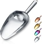 Berglander Stainless Steel Ice Scoop 6 OZ, Metal Ice Scooper For Ice Maker, Multipurpose For Candy Kitchen Bar Party Wedding Pet Animal Dog Food Scoop Beach Shovel (Silver)