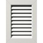 12"W x 18"H Rectangle Gable Vent (17"W x 23"H Frame Size): Functional, PVC Gable Vent w/ 1" x 4" Flat Trim Frame