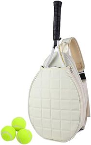 Rejolly Tennis Crossbody Bag Chest Shoulder Purse for Men Women Water Resistant Padded Quilted Sling Bag for Tennis Racket, Pickleball Paddles, Badminton Racquet Cream White