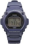 CASIO W219H-2A Unisex Black Digital Watch with Blue Band