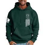 Men's Oversized Hoodie Comfortable Fall Winter Hoodies for Men Flag Graphic Hoodie with Pocket Stylish Sweatshirts