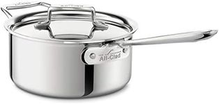 All-Clad SD55203 Stainless D5 Saucepan | 20 cm | with Handle and Lid | Multi-Layer Cookware | Compatible with All Hob Types | Stainless Steel and Aluminium