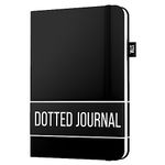 Scribbles That Matter A5 Bullet Dotted Journal Notebook | Vegan Hard Cover, 120gsm bleedproof thick paper, 150 pages, 5.75 x 8.5in, 2 bookmarks, tab stickers, penloop | For Work | Black