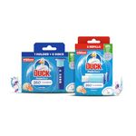 Duck Fresh Discs Toilet Cleaner Starter Kits, Fights Stains That Harbour Germs, Prevents Limescale Build Up, Marine, Starter Kit (1 Holder + 3 Refill Tubes)