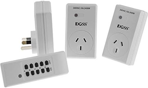 MRC03V2 DOSS Mains Outlet Remote Controller 1 Remote 3 Mains Doss Switch Max. Range: 30M Max. Range: 30M, Radio Frequency: 433.92Mhz