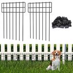 25 Pack Animal Barrier Fence, 17 in(H) X 27 Ft(L) No Dig Garden Decorative Fencing, Rustproof Metal Wire Panel Garden Fence Border for Dog Rabbits Ground Stakes fence and Outdoor Landscape Patio