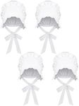 Hicarer 4 Pcs White Mob Cap Women C